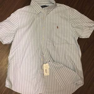 NWT Ralph Lauren blue white stripe XL short sleeve